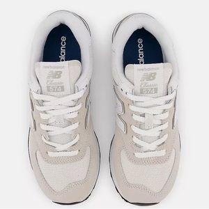 New Balance 574 Classic Sneakers in White and Light Gray